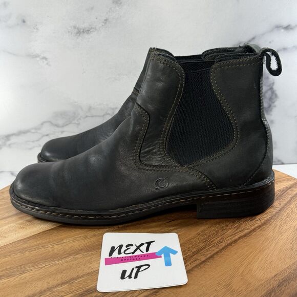 Men’s sz 11.5-Born Hemlock Boots Black Leather Chelsea Pull On Dress Casual Work - Picture 1 of 10